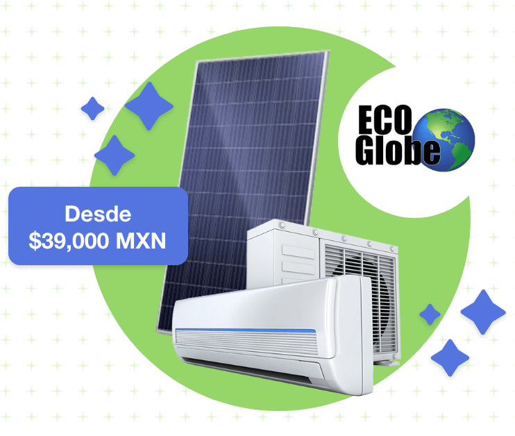 Aire acondicionado EcoGlobe alimentado con paneles solares
